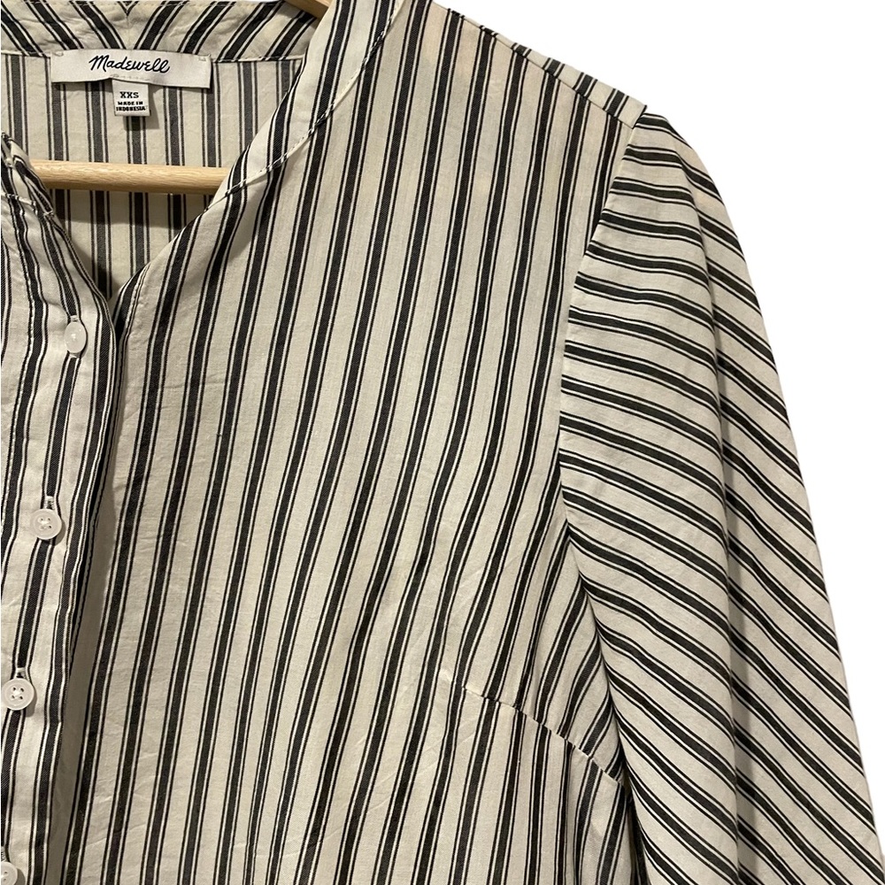 Madewell Striped oversized Button-up Shirt with Flared Sleeves Size XXS